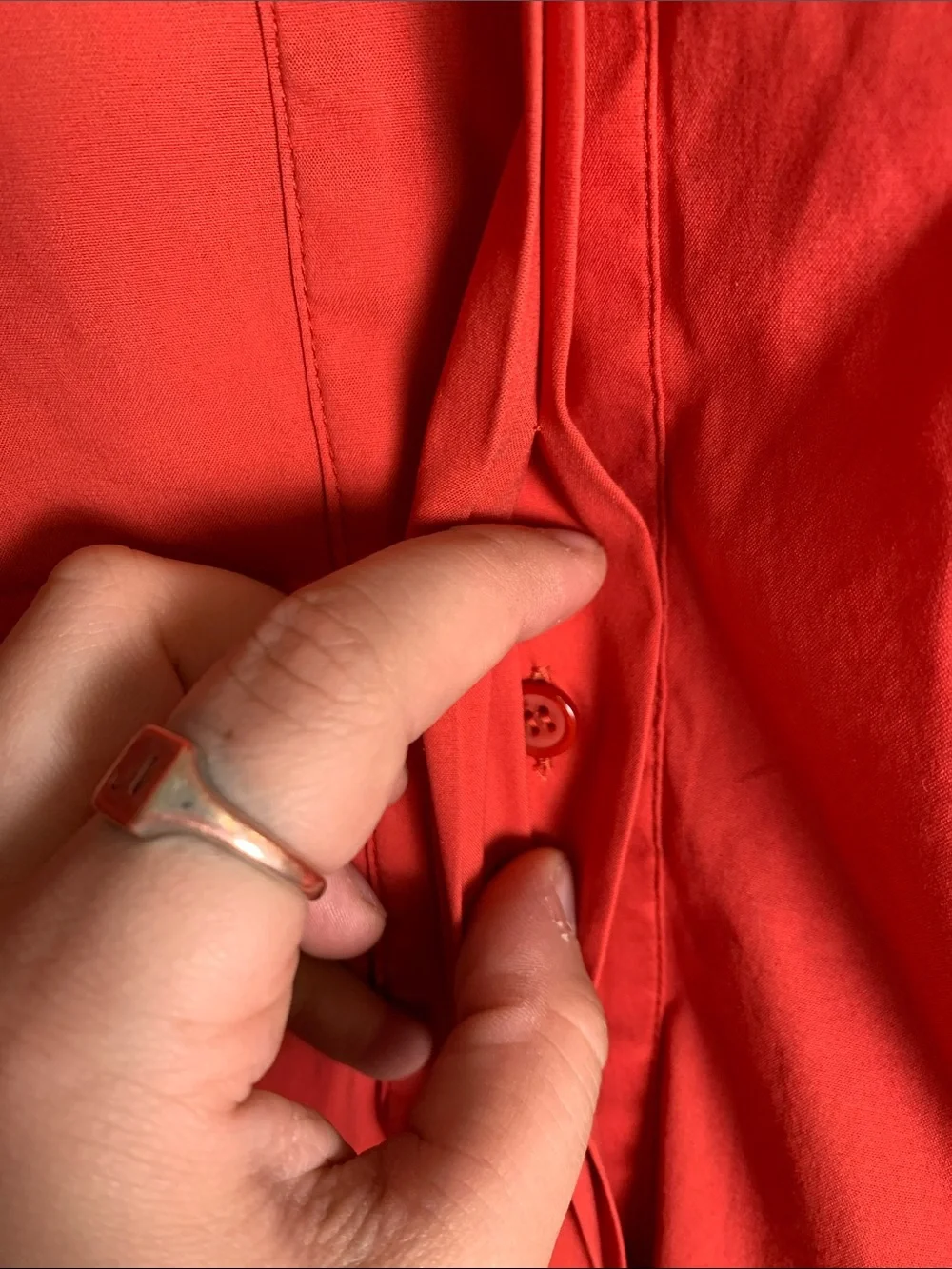 Lafayette 148 New York Coral Button-Front Mandarin Shirt - Picture 4 of 5